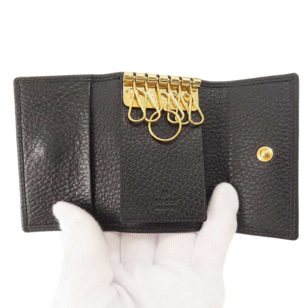 GUCCI Key case Key holder  466118 leather black GG Marmont Women(Unisex)