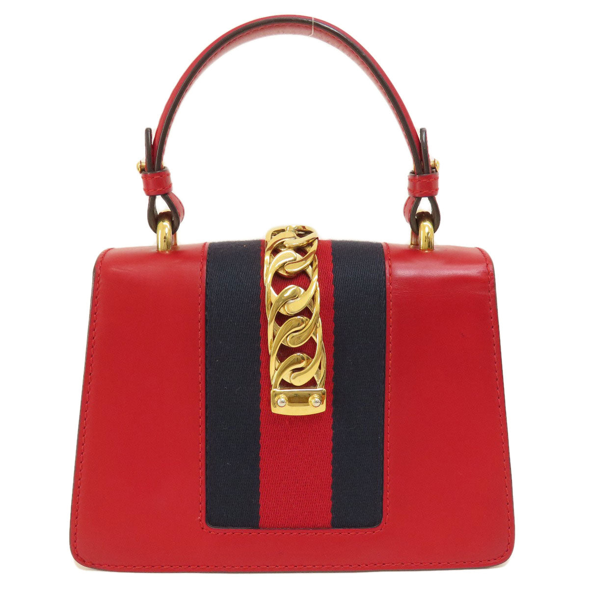GUCCI Handbag 4720270 Calfskin Red Sylvie 2WAY