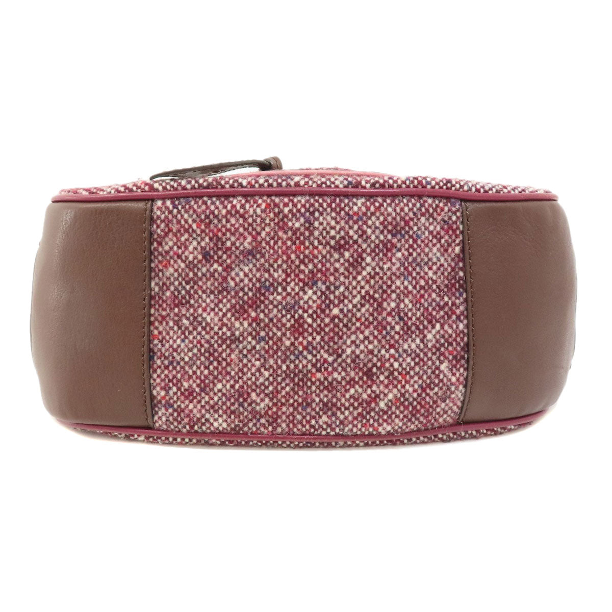 CELINE Handbag Tweed, Leather Red logoMetal Tweed Women