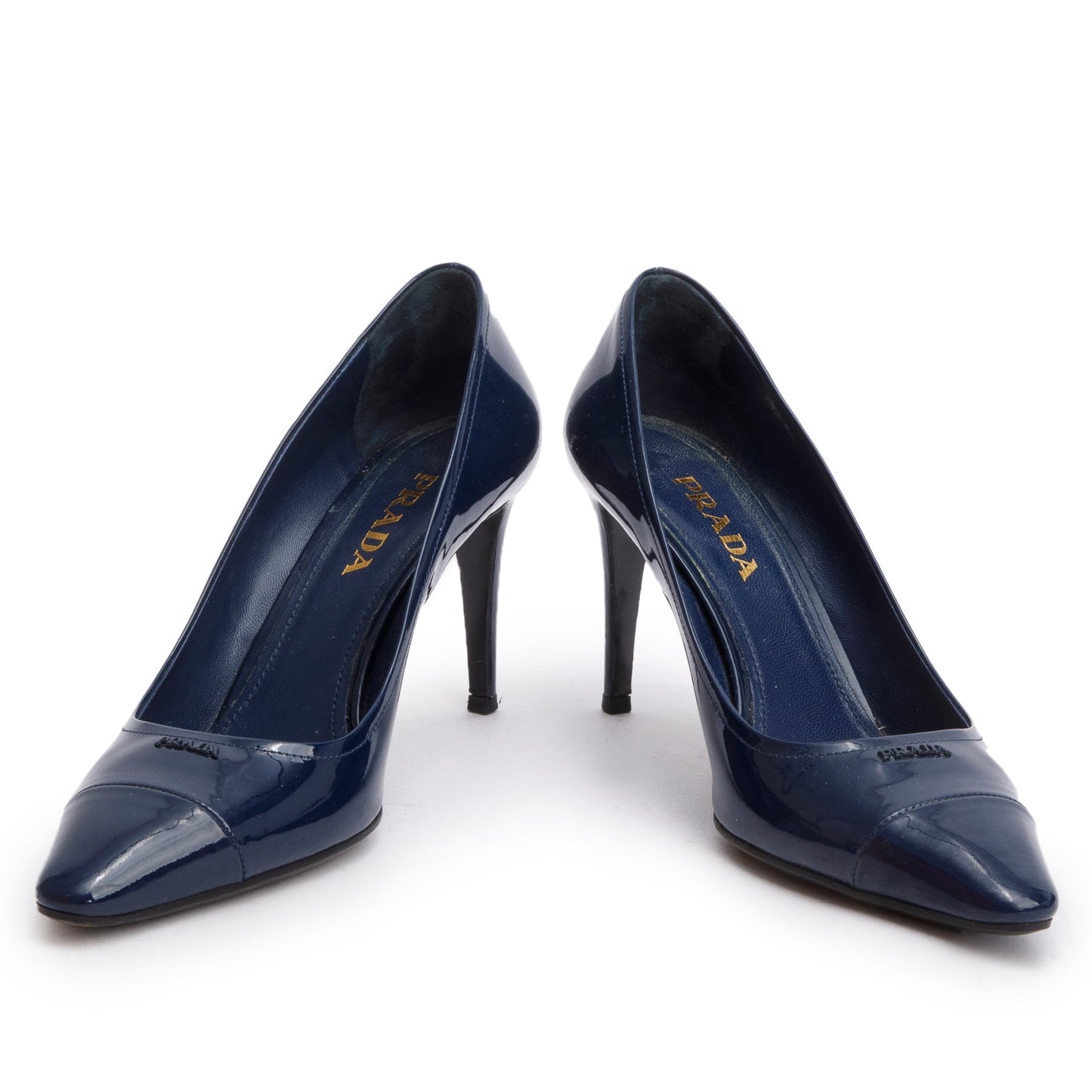 Prada Blue Patent Leather Pumps, Size 38