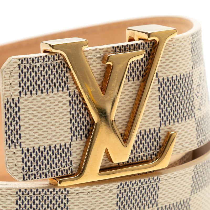 Louis Vuitton Damier Azur Sanctuary Initial 40MM Belt 80/32 M9609 White PVC Leather Mens LOUIS VUITTON