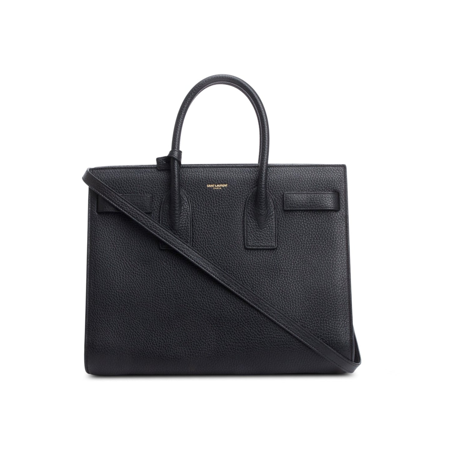 Saint Laurent Black Grained Leather Small Sac de Jour