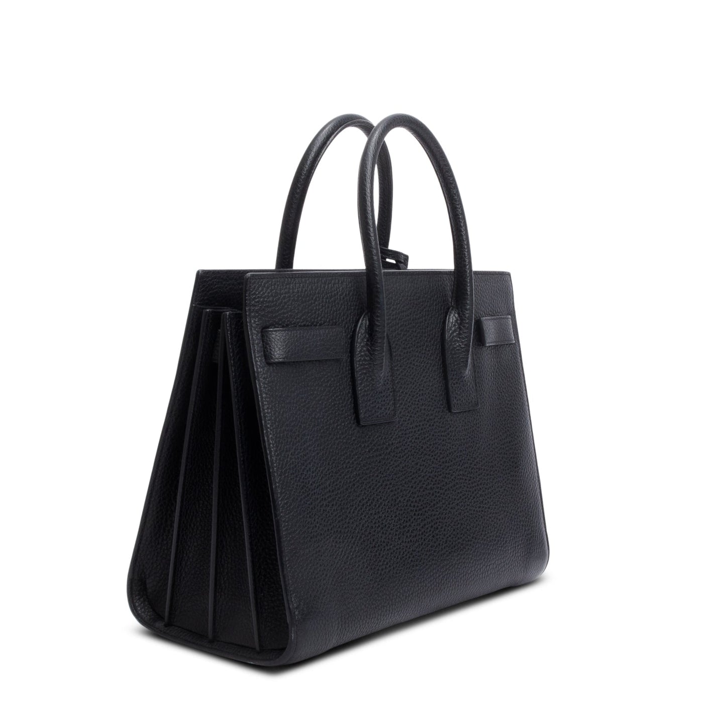 Saint Laurent Black Grained Leather Small Sac de Jour