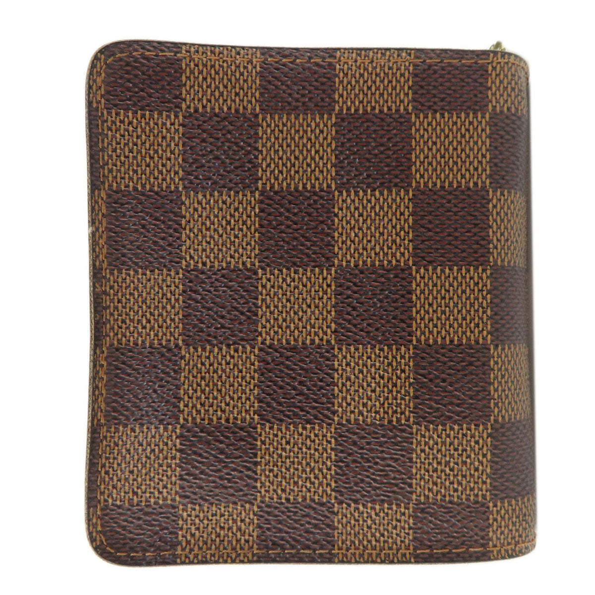LOUIS VUITTON Bifold Wallet M61668 Damier canvas Brown Compact zip Women Used