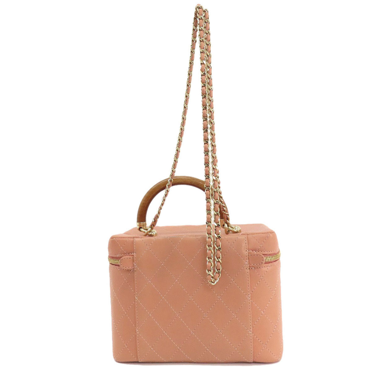 CHANEL Handbag Calfskin pink Vanity 2WAY Gold Metal