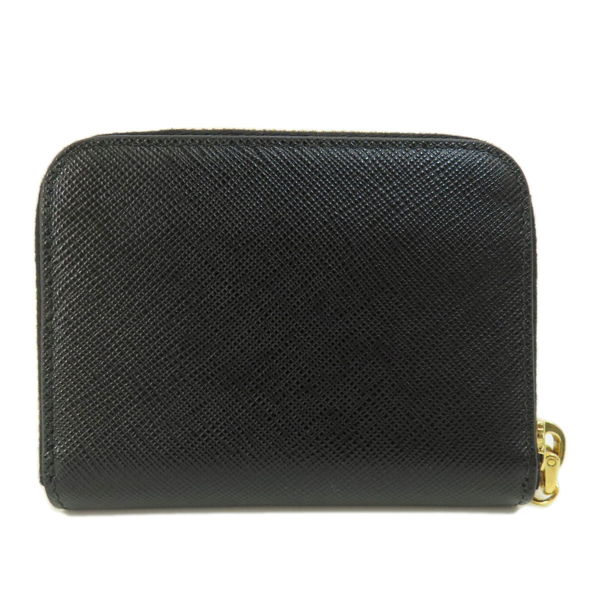 PRADA Coin case leather black Saffiano logoMetal