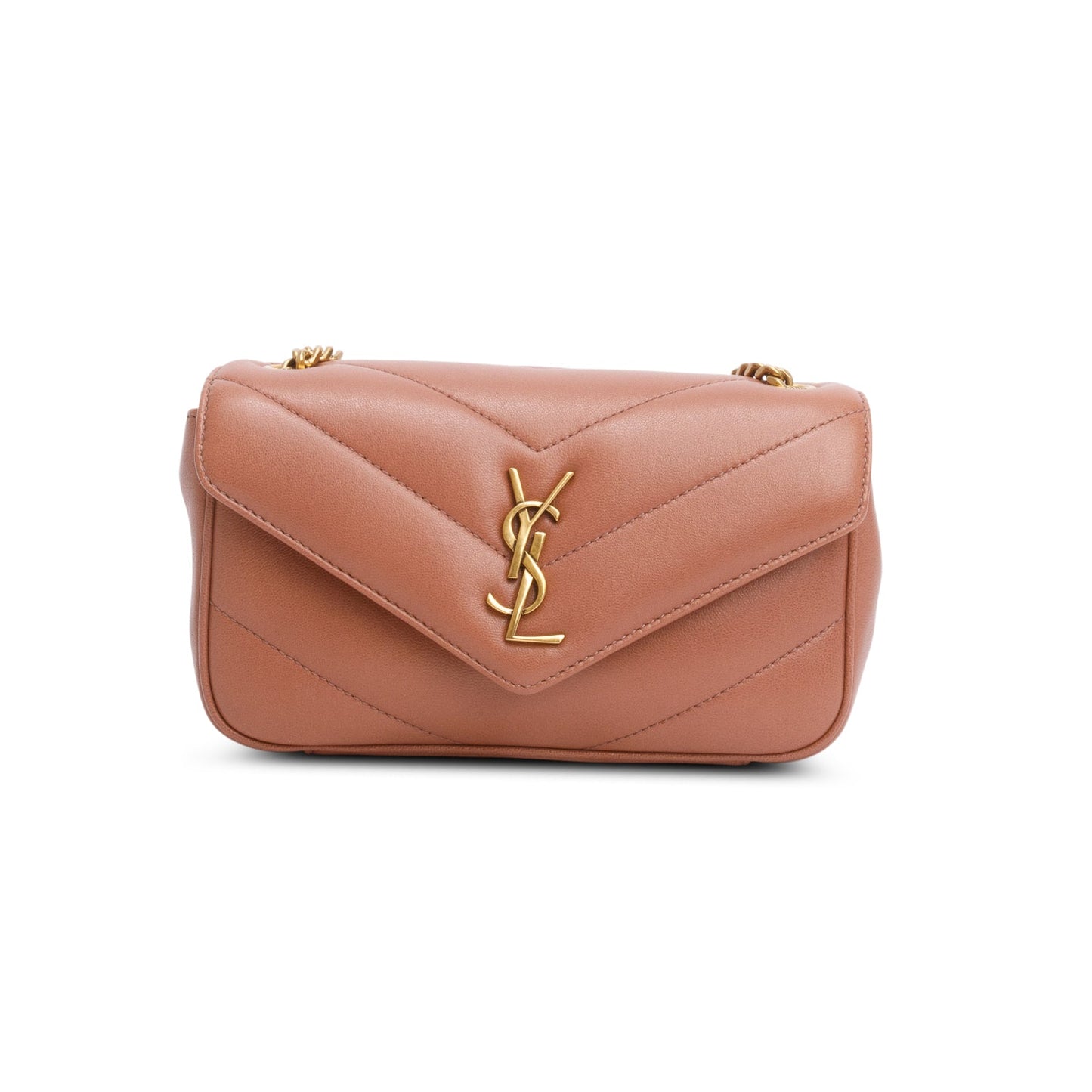 Saint Laurent 2026 Pink Lambskin Chevron Small LouLou Bag
