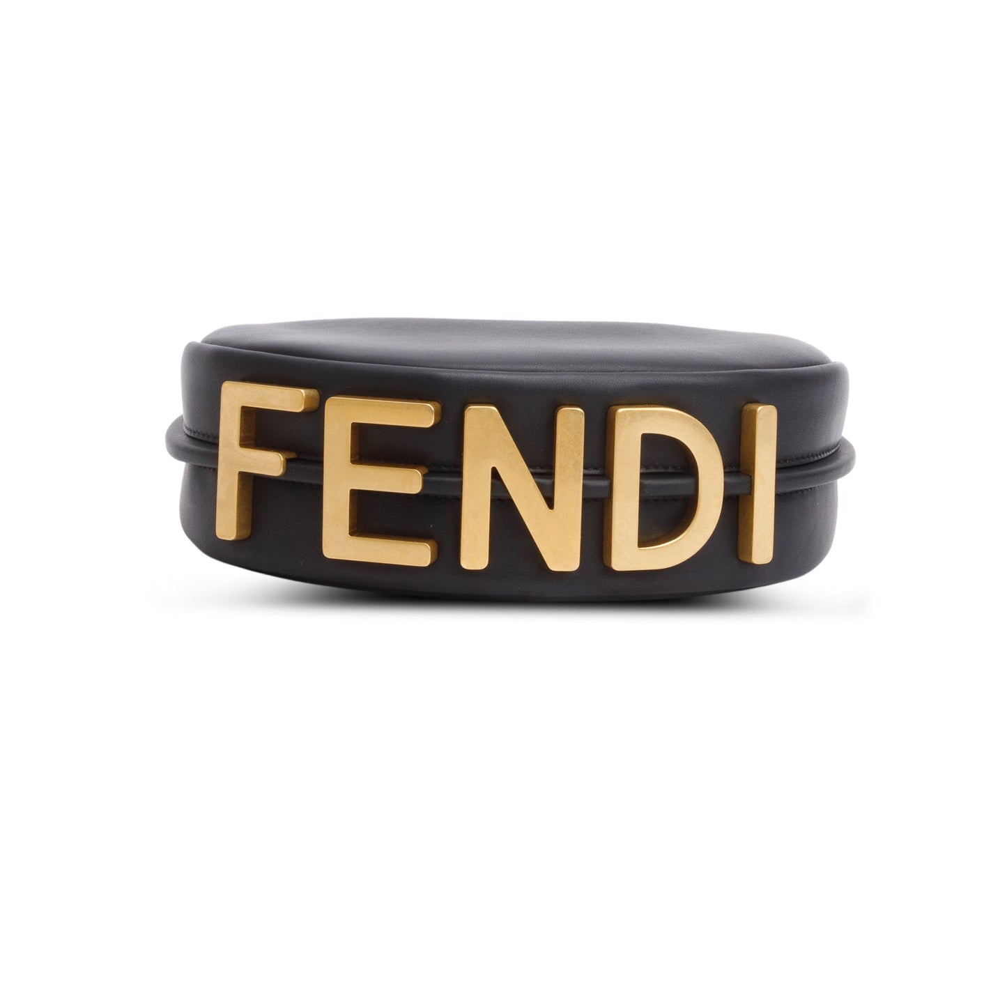 Fendi 2024 Black Vitello Grace Leather Mini Fendigraphy Hobo Bag