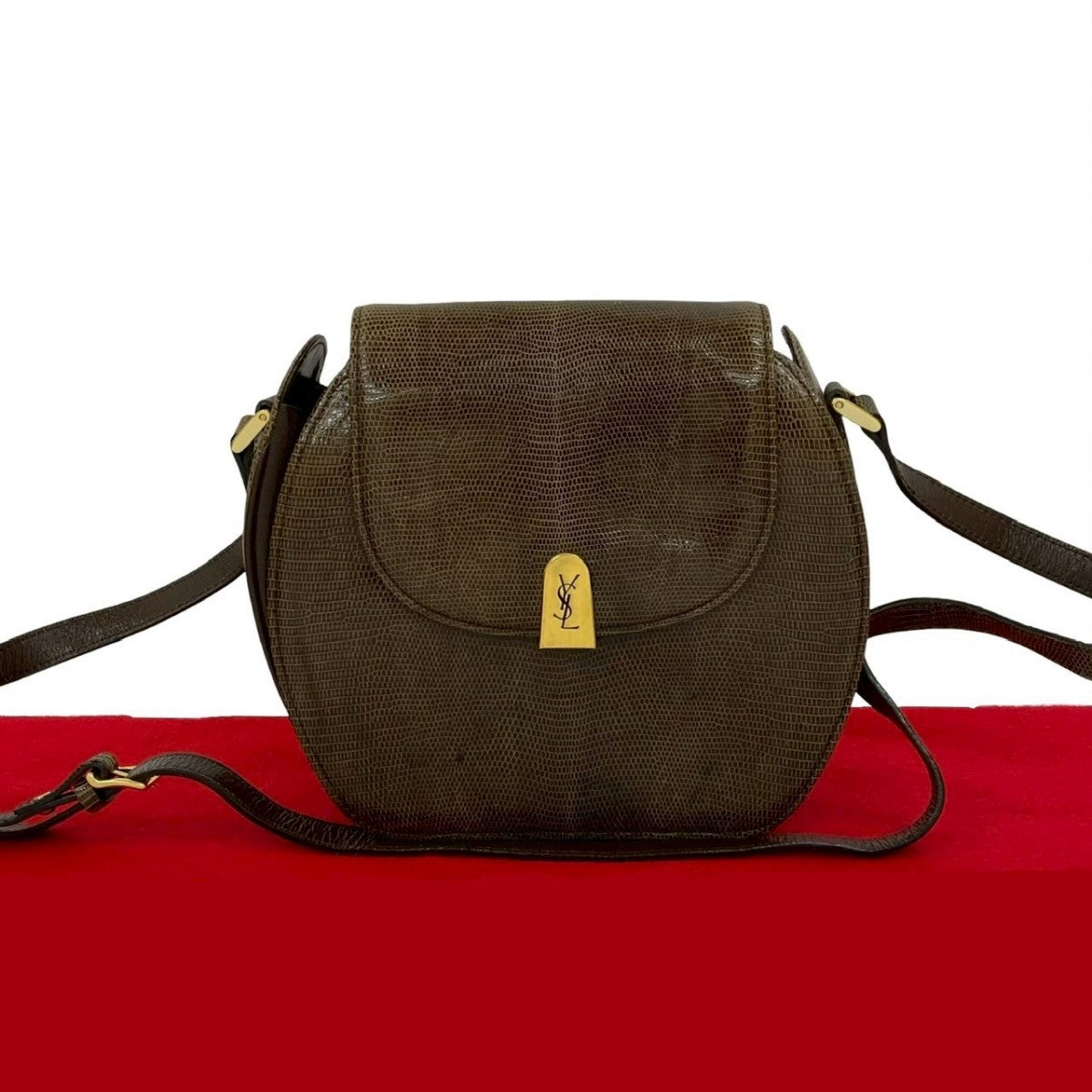 YVES SAINT LAURENT Shoulder Bag leather Brown