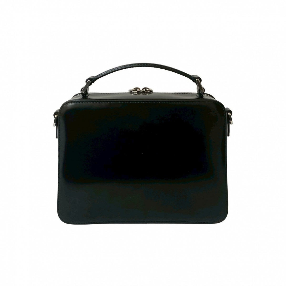 PRADA Shoulder Bag leather black Brick Brush