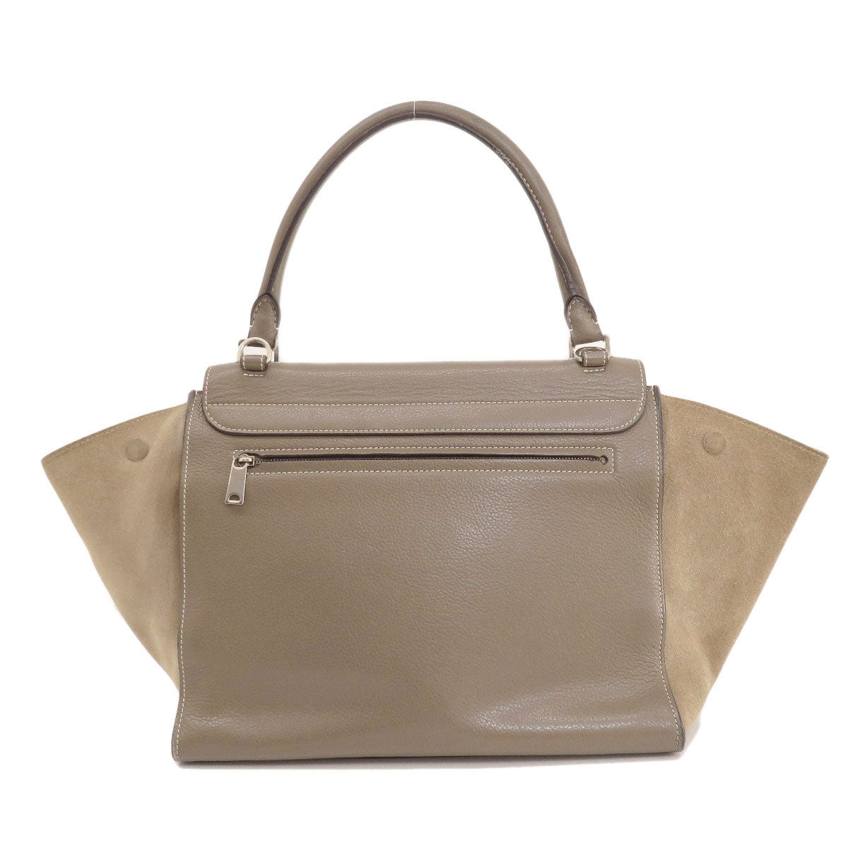 CELINE Tote Bag leather Brown Trapeze 2WAY Women