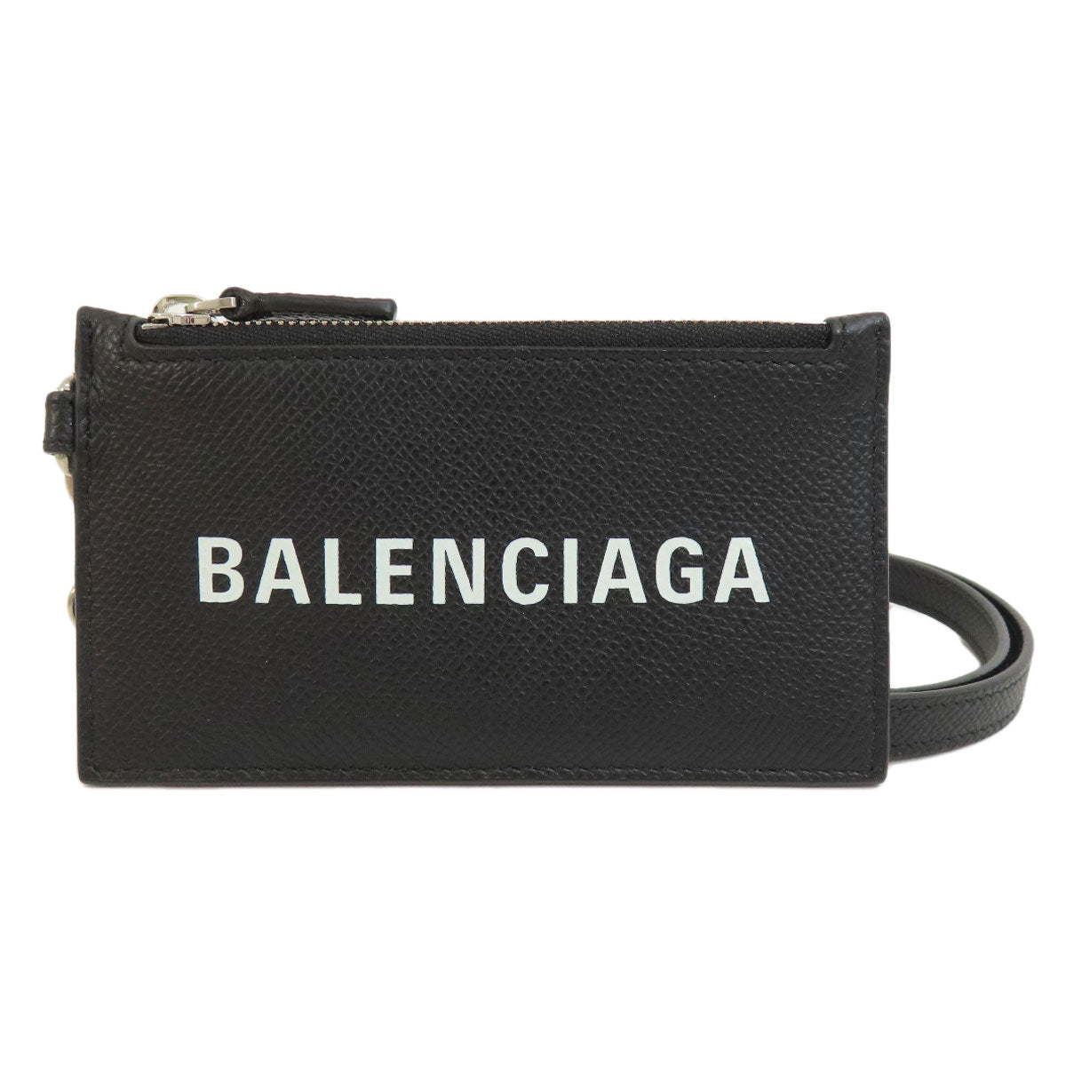 BALENCIAGA Coin case 594548 leather black logo Women(Unisex)