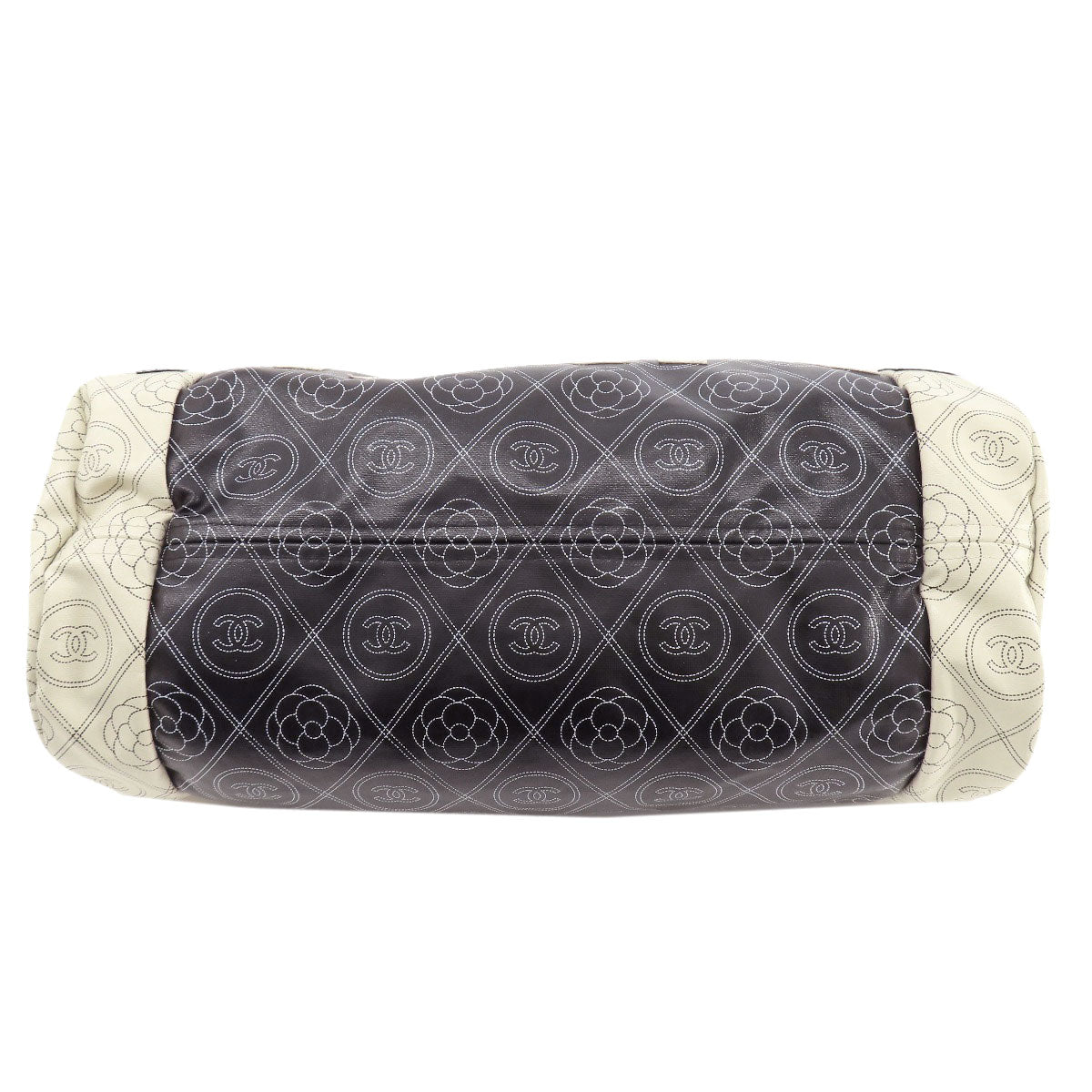 CHANEL Boston Duffel bag Coated canvas black COCO Mark Camellia 2WAY SilverMetal