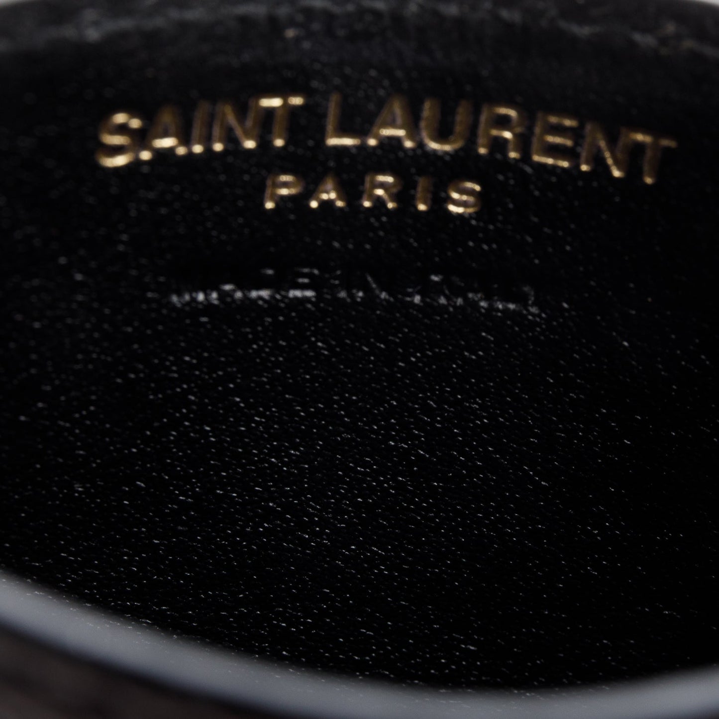 Saint Laurent 2026 Black Grain de Poudre Matelasse Chevron Leather Card Holder