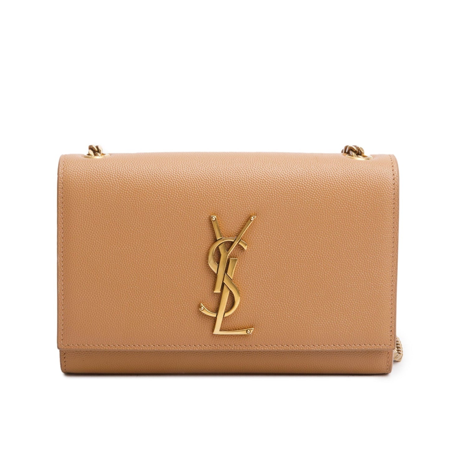 Saint Laurent 2020 Beige Grain de Poudre Leather Small Monogram Kate Satchel