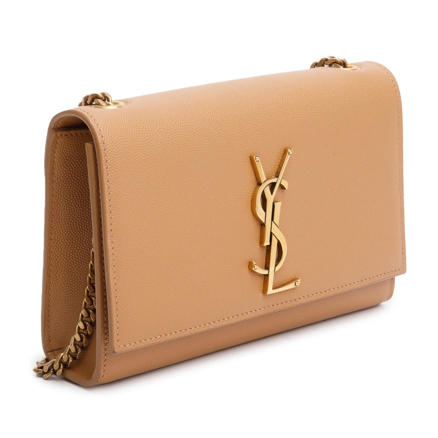 Saint Laurent 2020 Beige Grain de Poudre Leather Small Monogram Kate Satchel