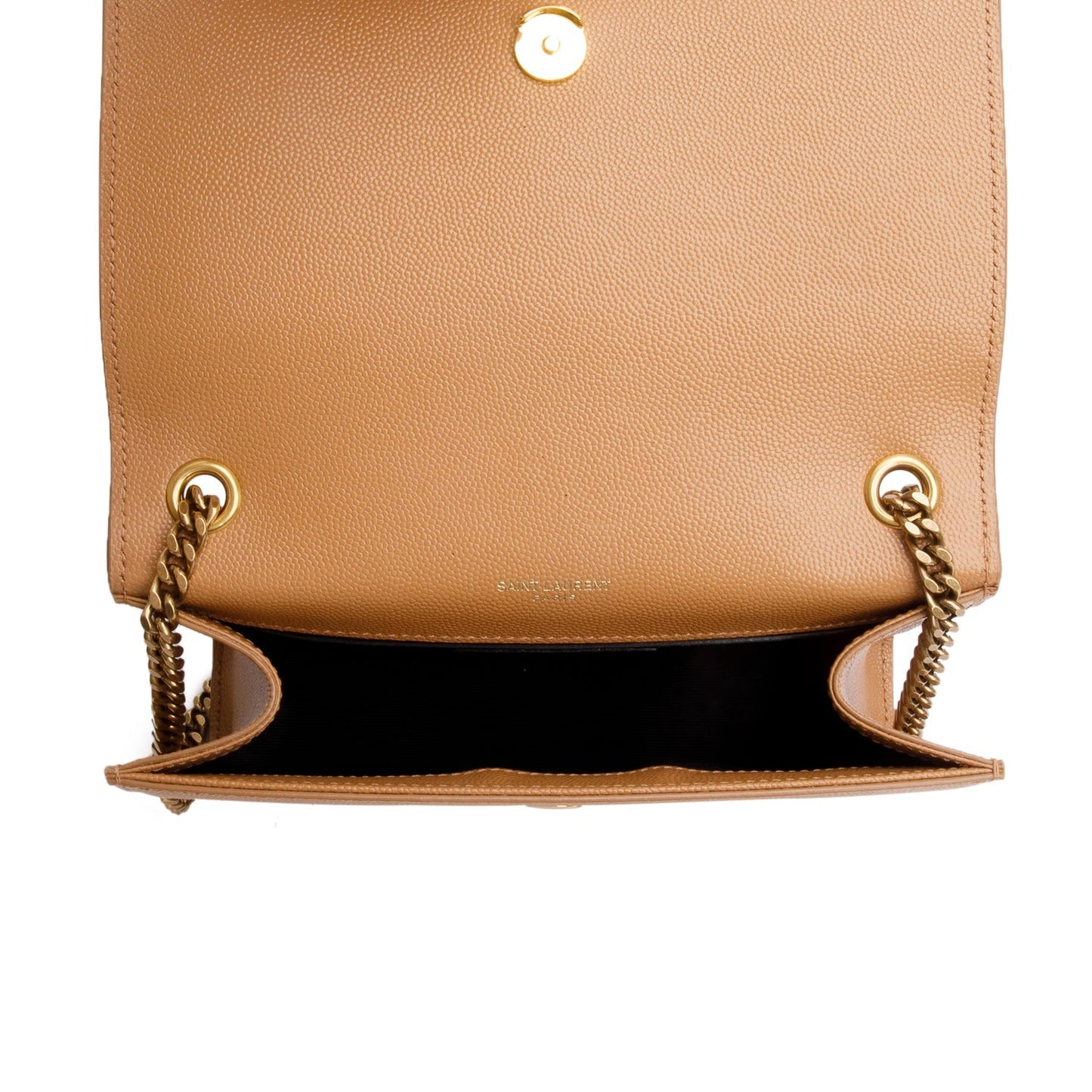 Saint Laurent 2020 Beige Grain de Poudre Leather Small Monogram Kate Satchel