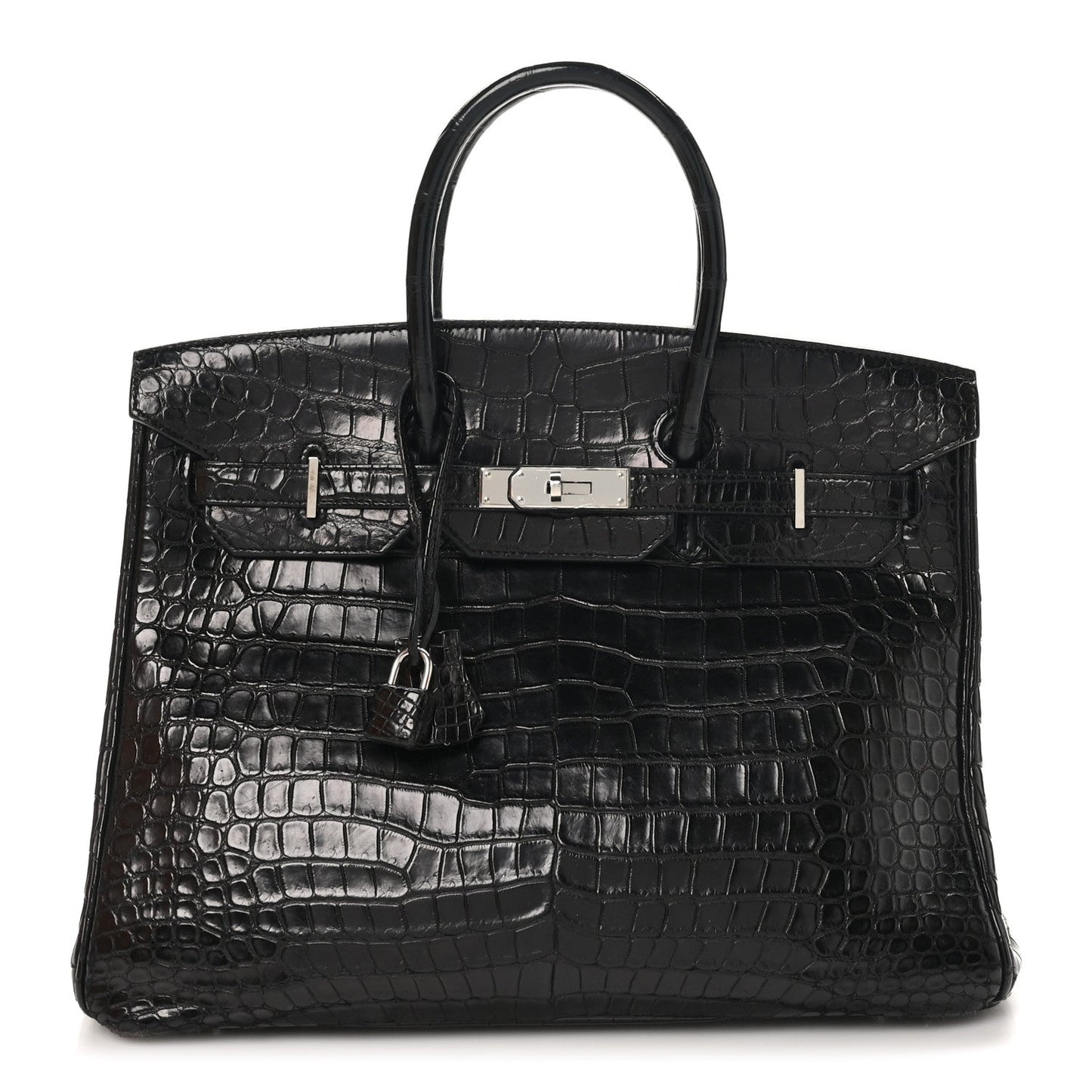 Hermes Shiny Porosus Crocodile Birkin 35 Black