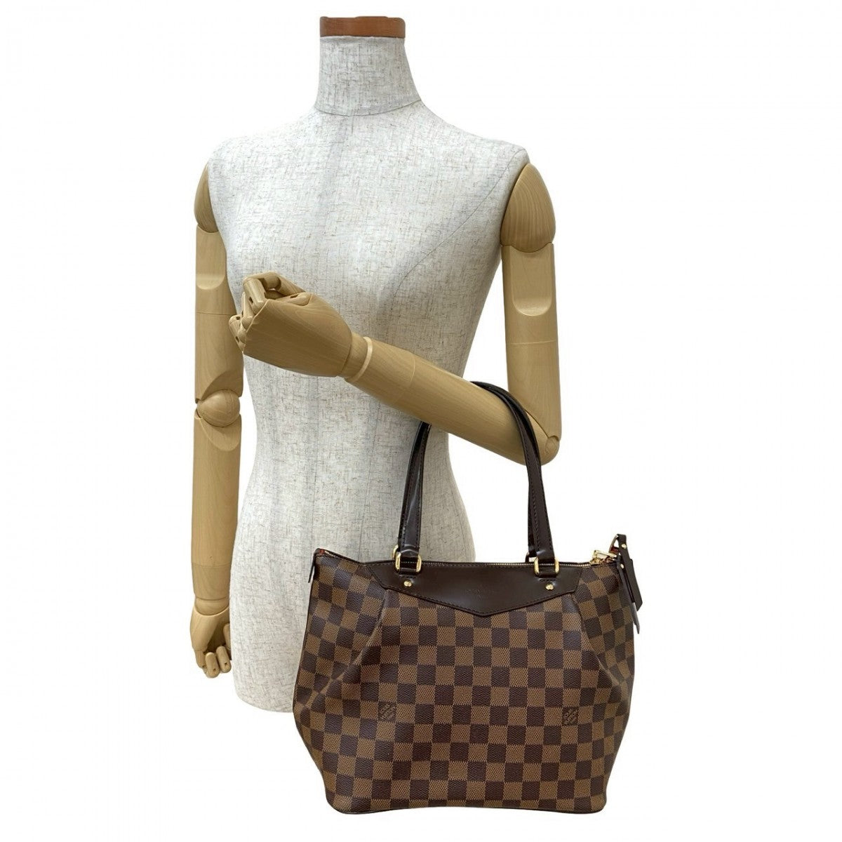 LOUIS VUITTON Handbag leather Brown Damier Westminster PM