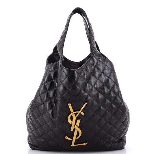 Luxury Saint Laurent Trending 2025 Icare Shopping Tote Quilted Leather Maxi