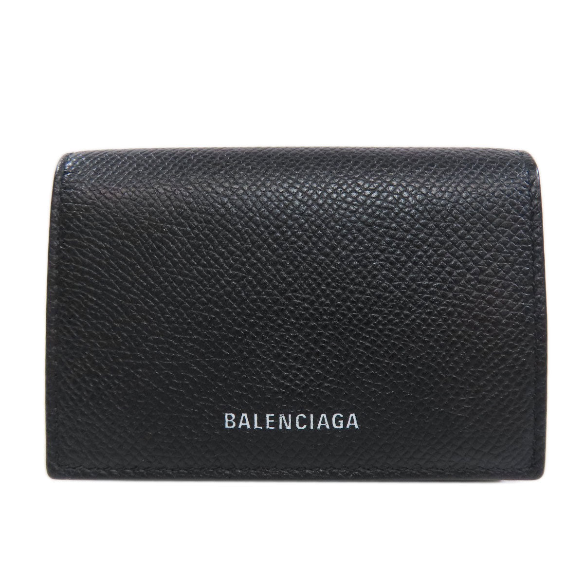 BALENCIAGA Bifold Wallet 558208 leather black logo Tri-fold Wallet mens