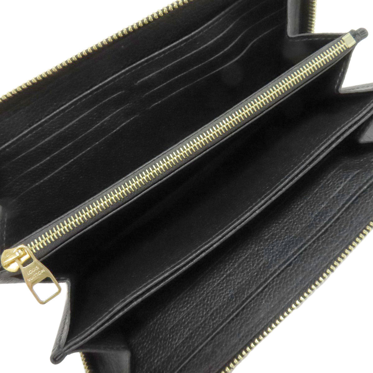 LOUIS VUITTON Long Wallet Purse M61864 Ann Platt black Zippy wallet Women