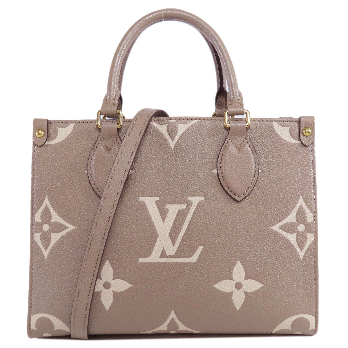 LOUIS VUITTON Handbag M45779 Ann Platt gray On the Go PM Tourtrail Crème