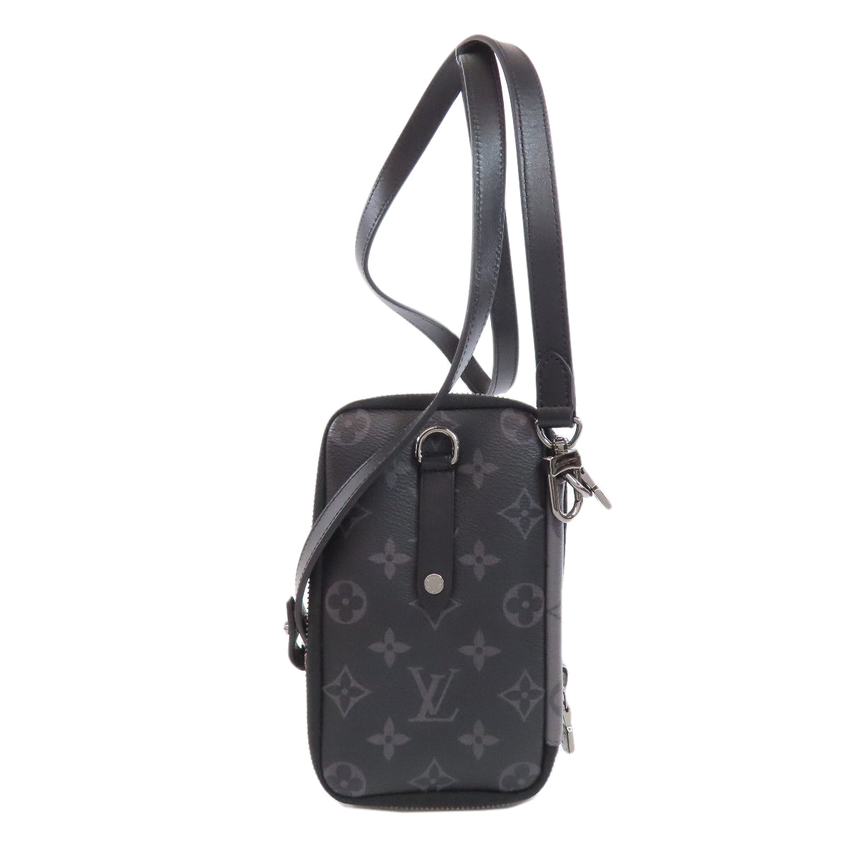 LOUIS VUITTON Shoulder strap M69534 Monogram Eclipse black Double phone pouch mens