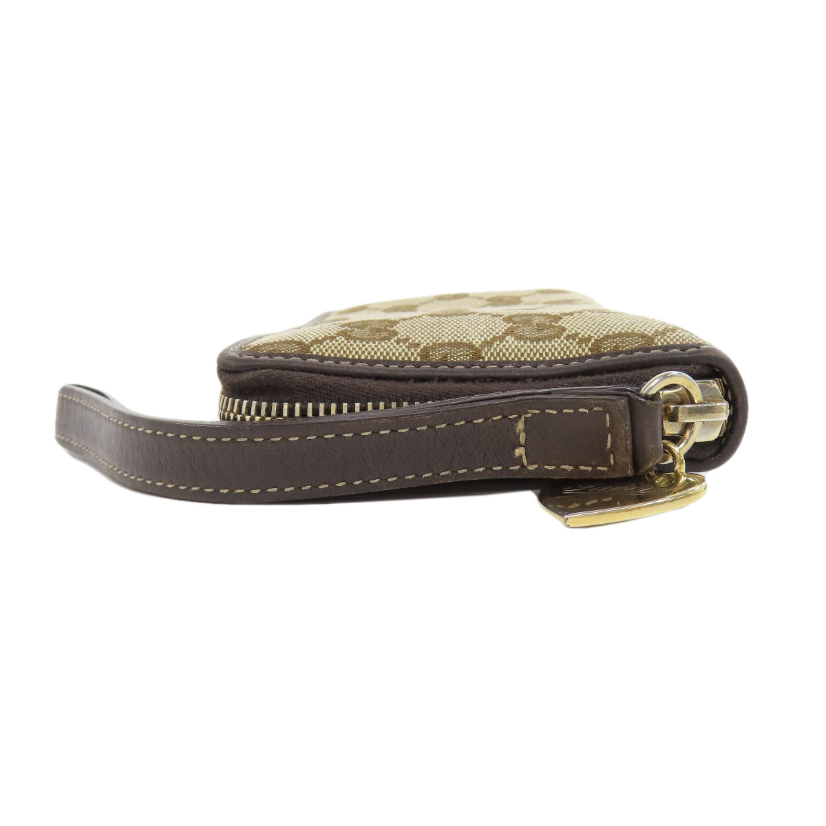 GUCCI Long Wallet Purse 245914 canvas Brown Zip Around GG Women