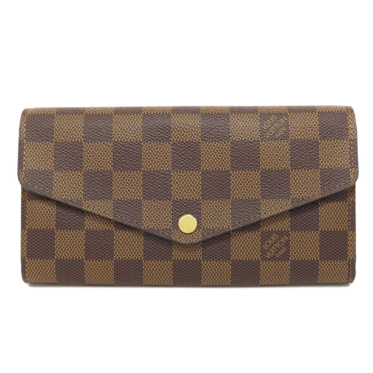 LOUIS VUITTON Long Wallet Purse N63209 Damier canvas Brown Portefeuille Sara Women