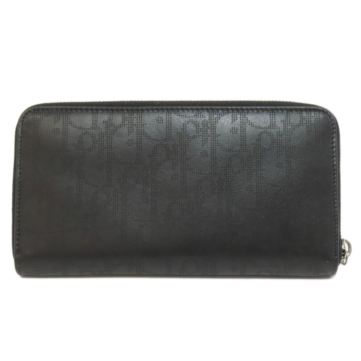 Christian Dior Long Wallet Purse Calfskin black Oblique Galaxy mens