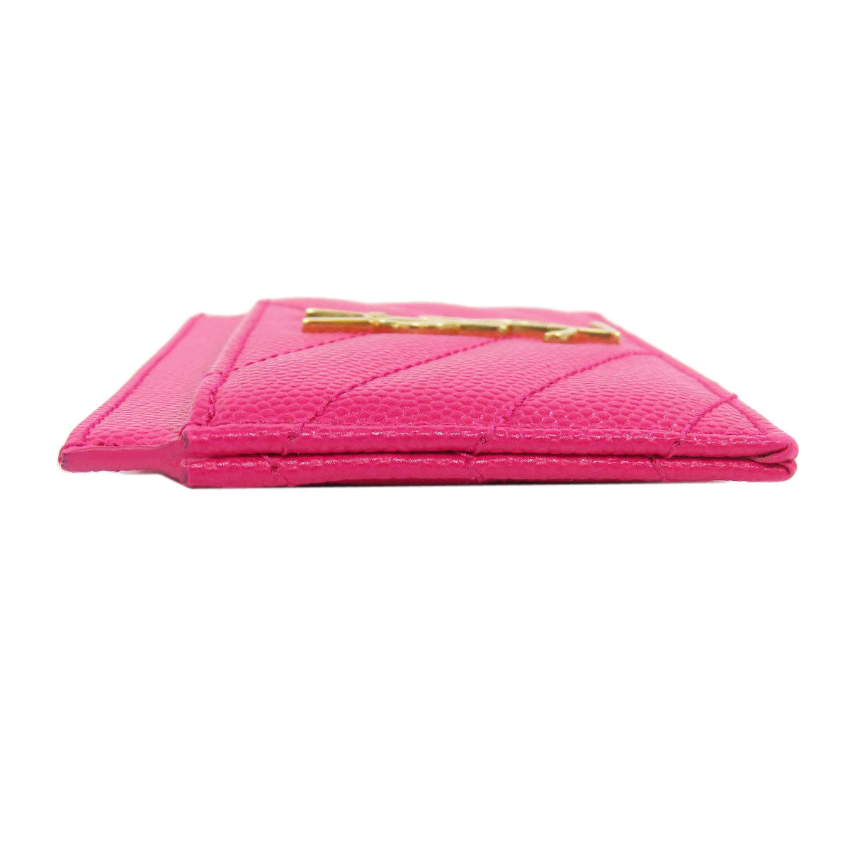 YVES SAINT LAURENT Card Case leather pink logo Women
