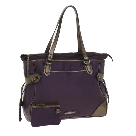 Luxury Burberry Tote Bag Nylon Purple Auth 65716