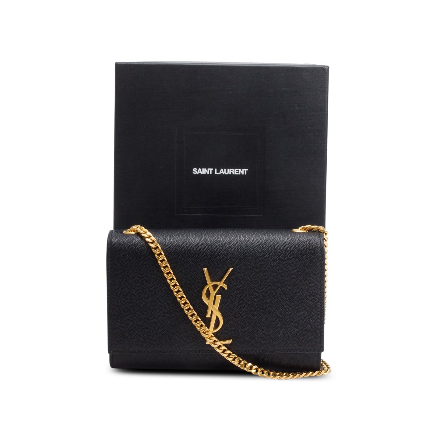 Saint Laurent 2020 Black Grain De Poudre Small Monogram Kate Satchel