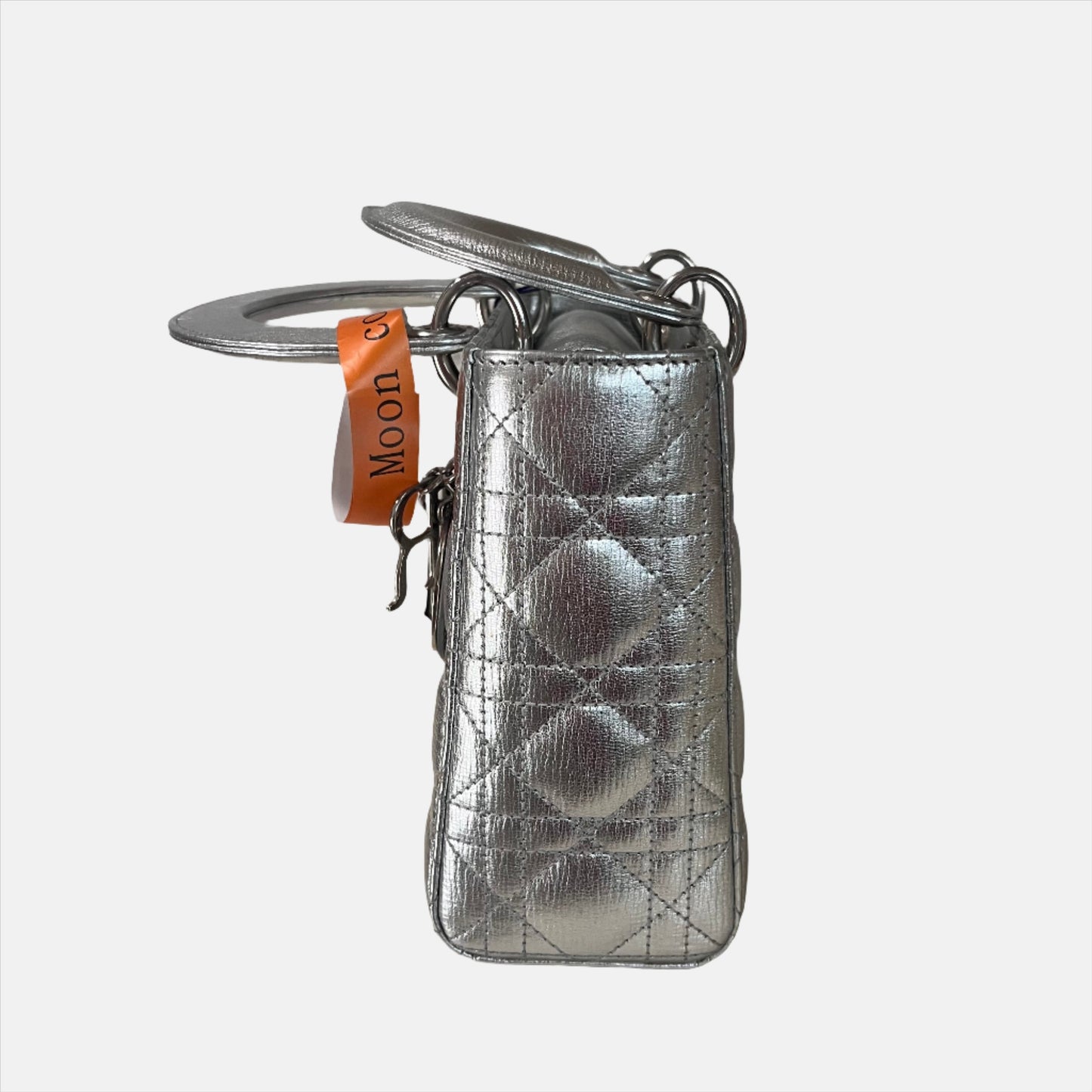 Lady Dior Small My Abcdior Cannage Leather Silver