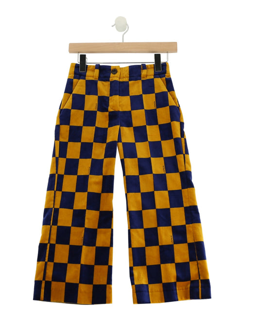 Gucci Boys Checkered Velvet Pants