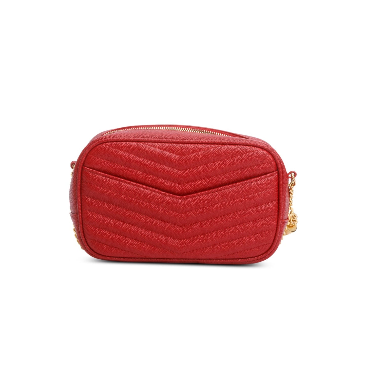 Saint Laurent Red Quilted Calfskin Matelasse Leather Mini Lou Camera Bag