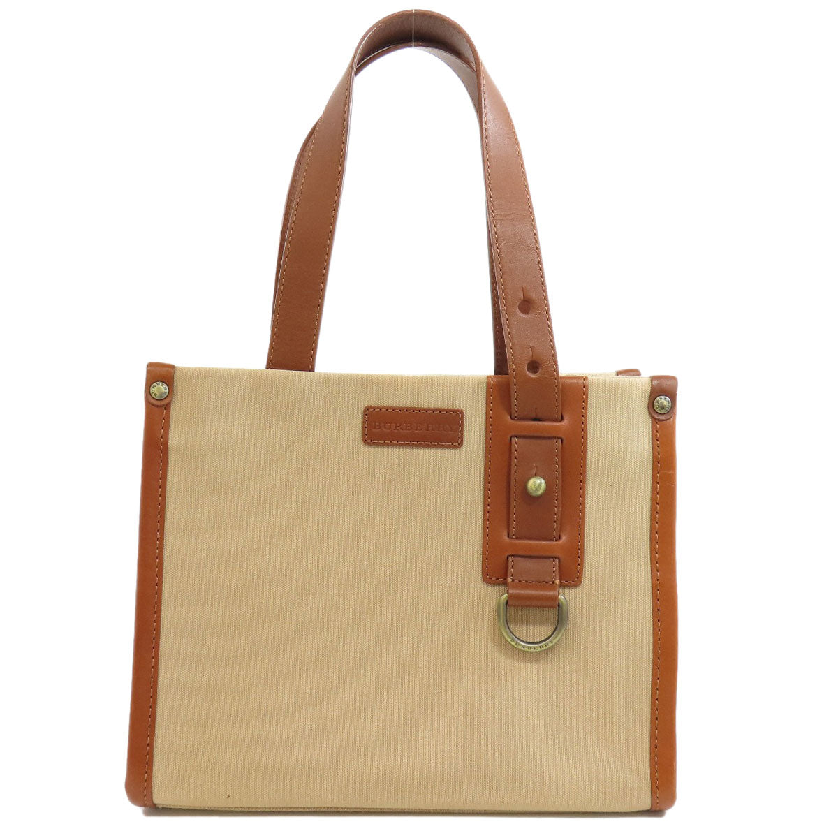 BURBERRY Tote Bag canvas Brown logo
