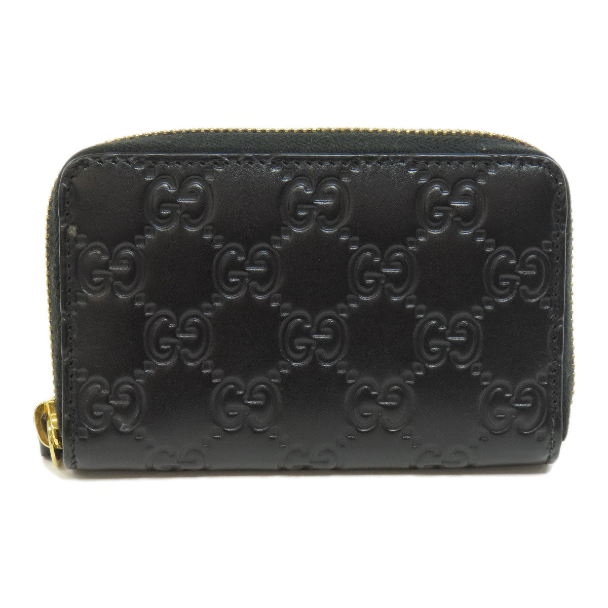 GUCCI Card Case 447939 leather black GG Shima Women