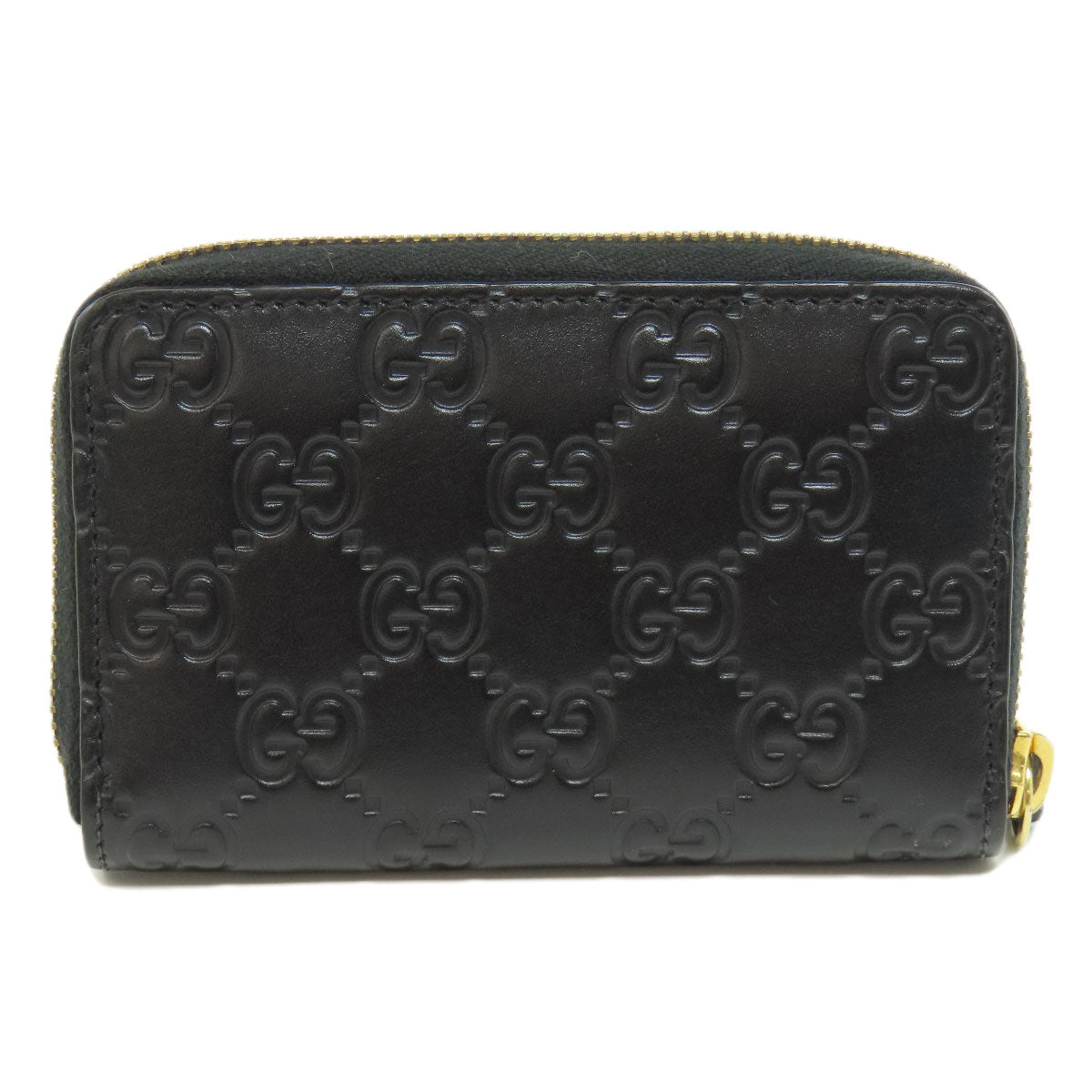 GUCCI Card Case 447939 leather black GG Shima Women