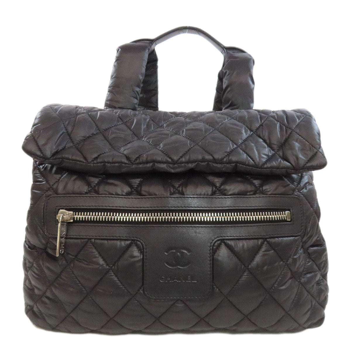 CHANEL Backpack Nylon black Cococoon SilverMetal