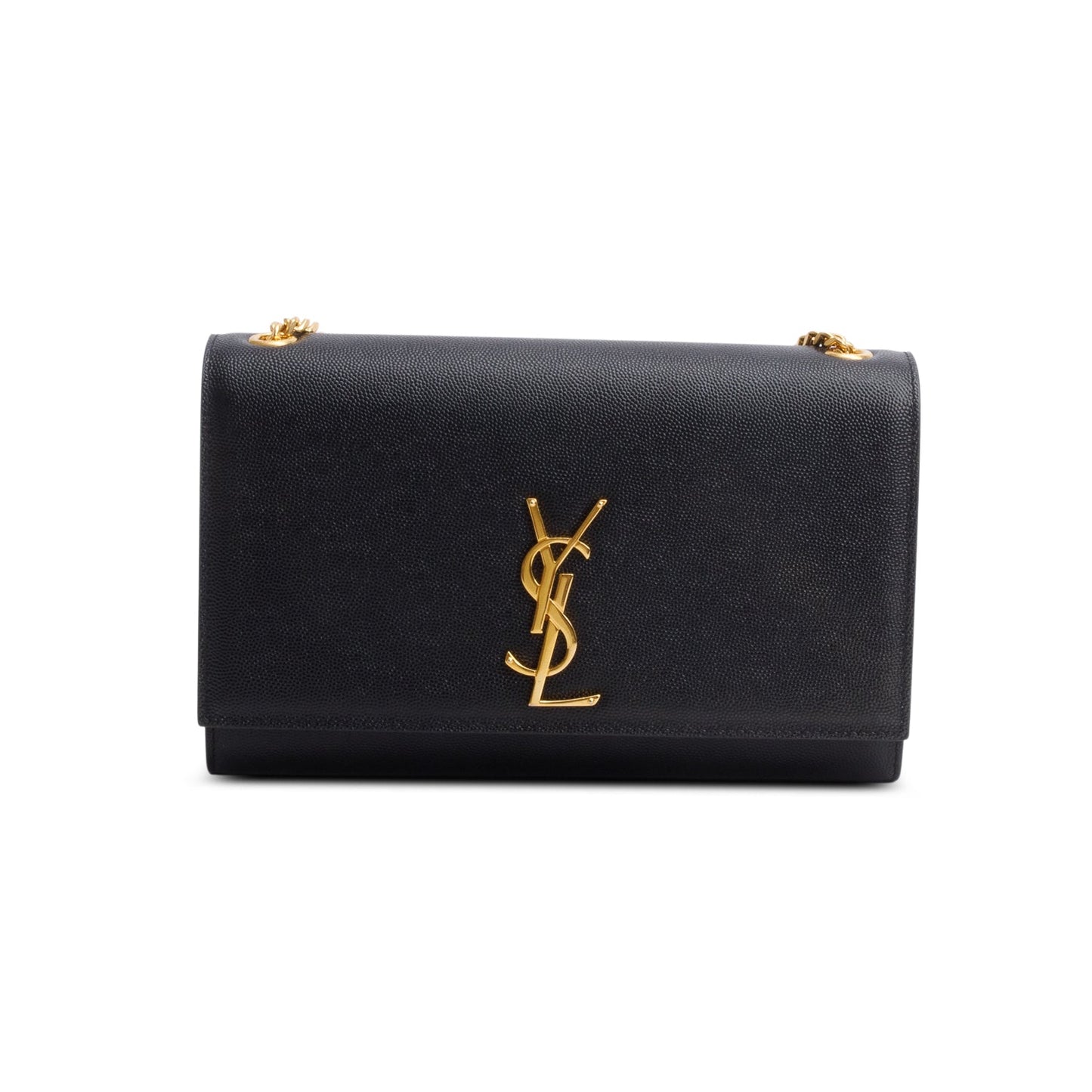 Saint Laurent Black Grain De Poudre Medium Kate Bag