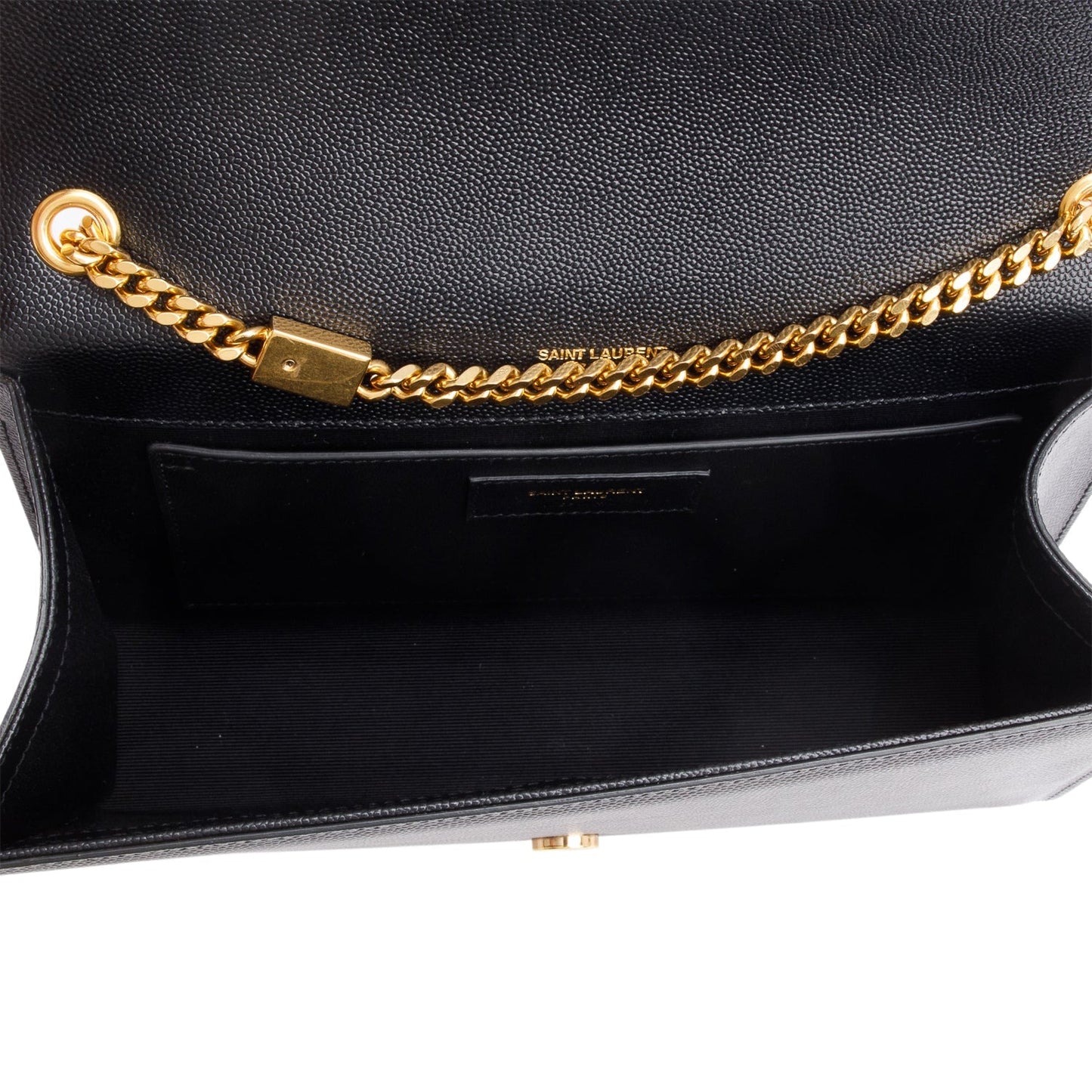 Saint Laurent Black Grain De Poudre Medium Kate Bag