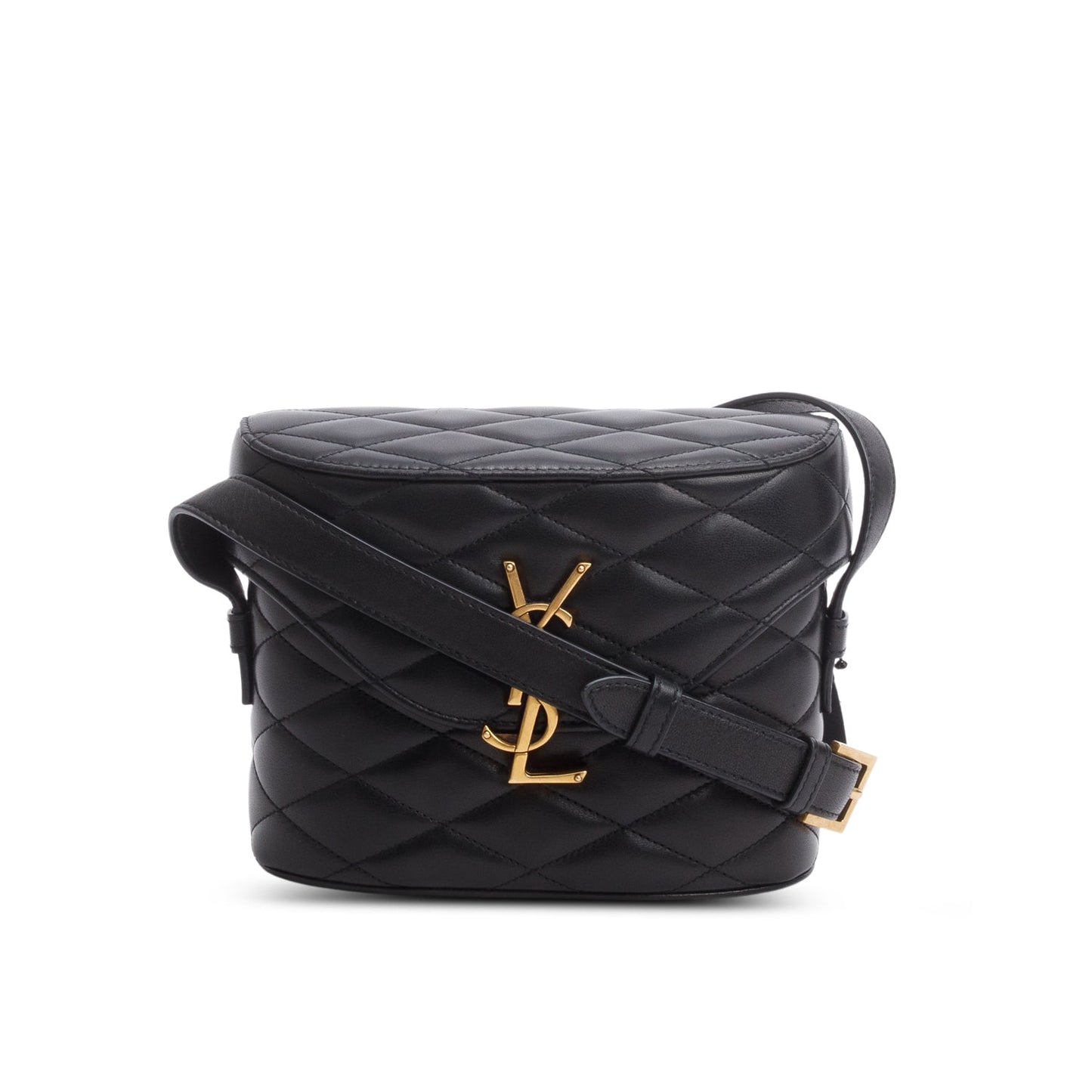 Saint Laurent 2026 Black Quilted Leather June Box Crossbody Bag