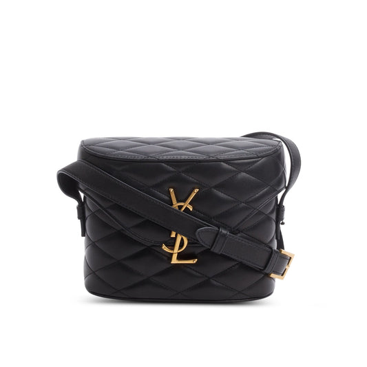 Saint Laurent 2026 Black Quilted Leather June Box Crossbody Bag