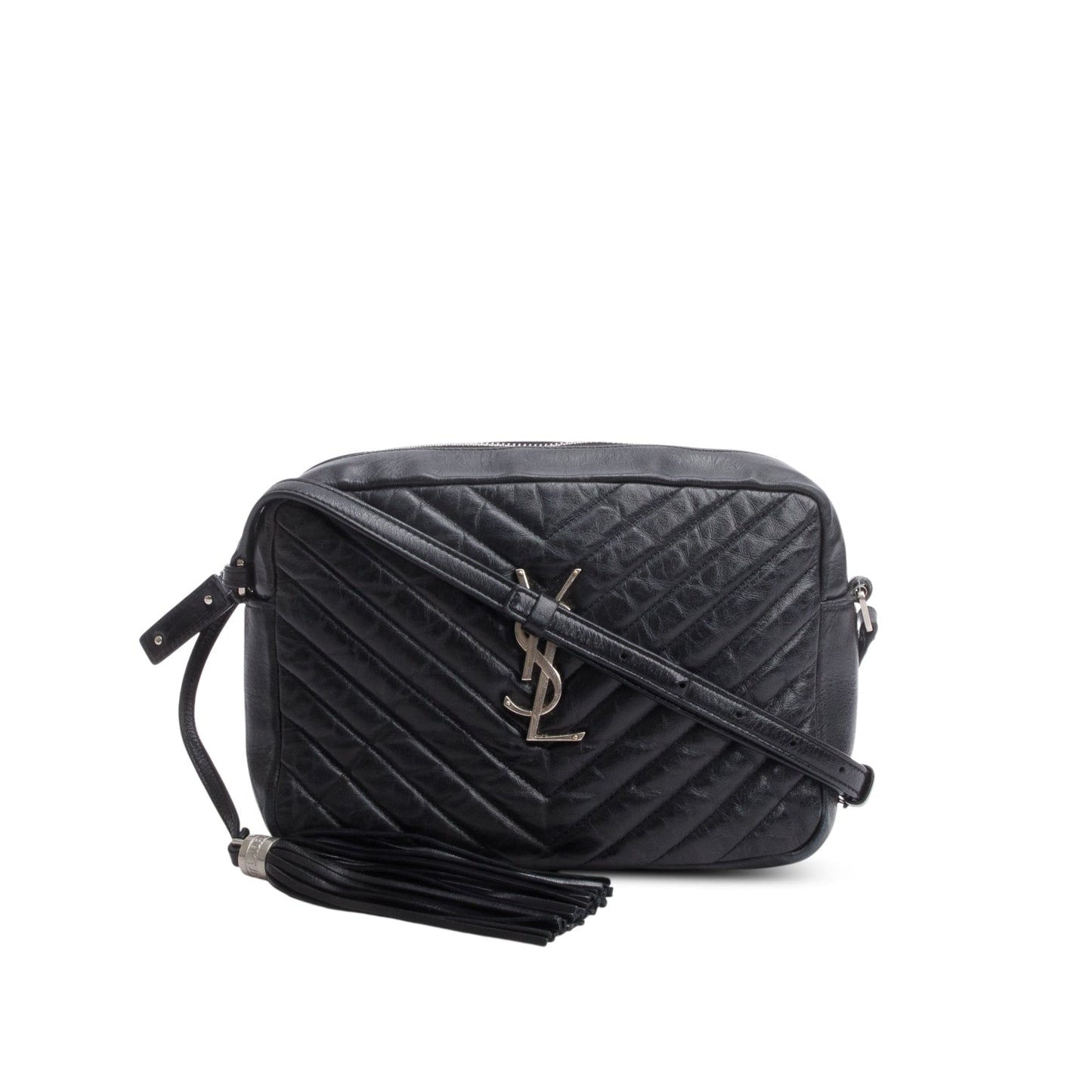 Saint Laurent Black Quilted Leather Lou Camera Bag