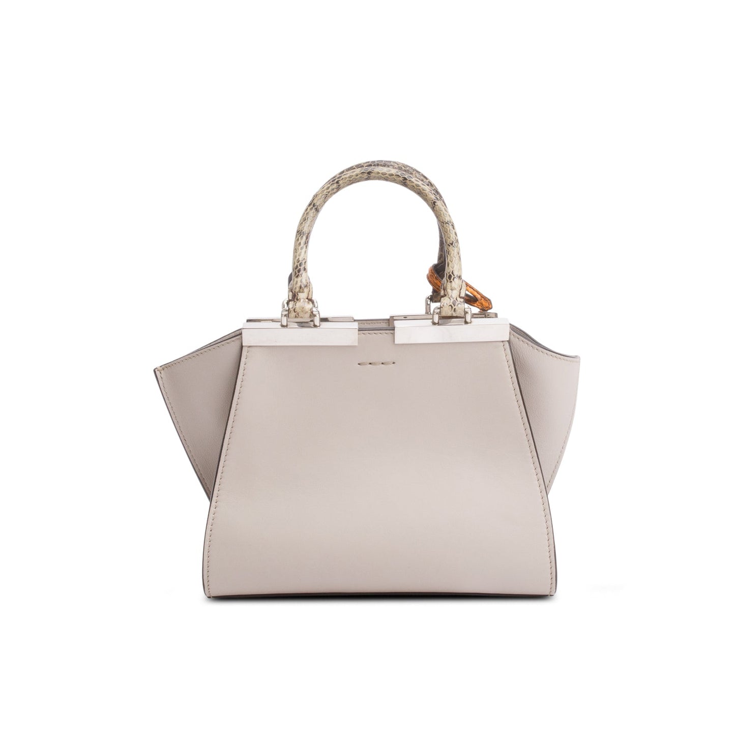 Fendi Grey Vitello Dolce Bi-Color Mini 3 Jours Tote