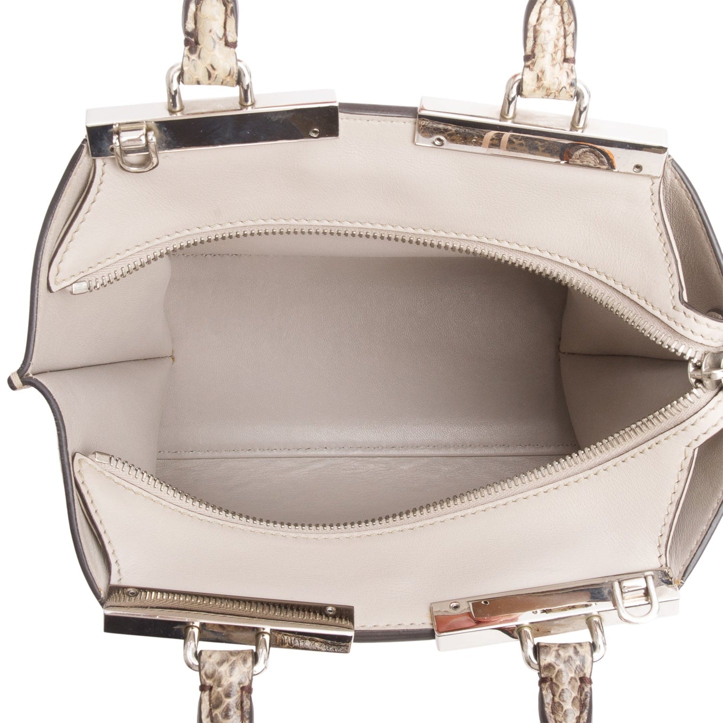 Fendi Grey Vitello Dolce Bi-Color Mini 3 Jours Tote