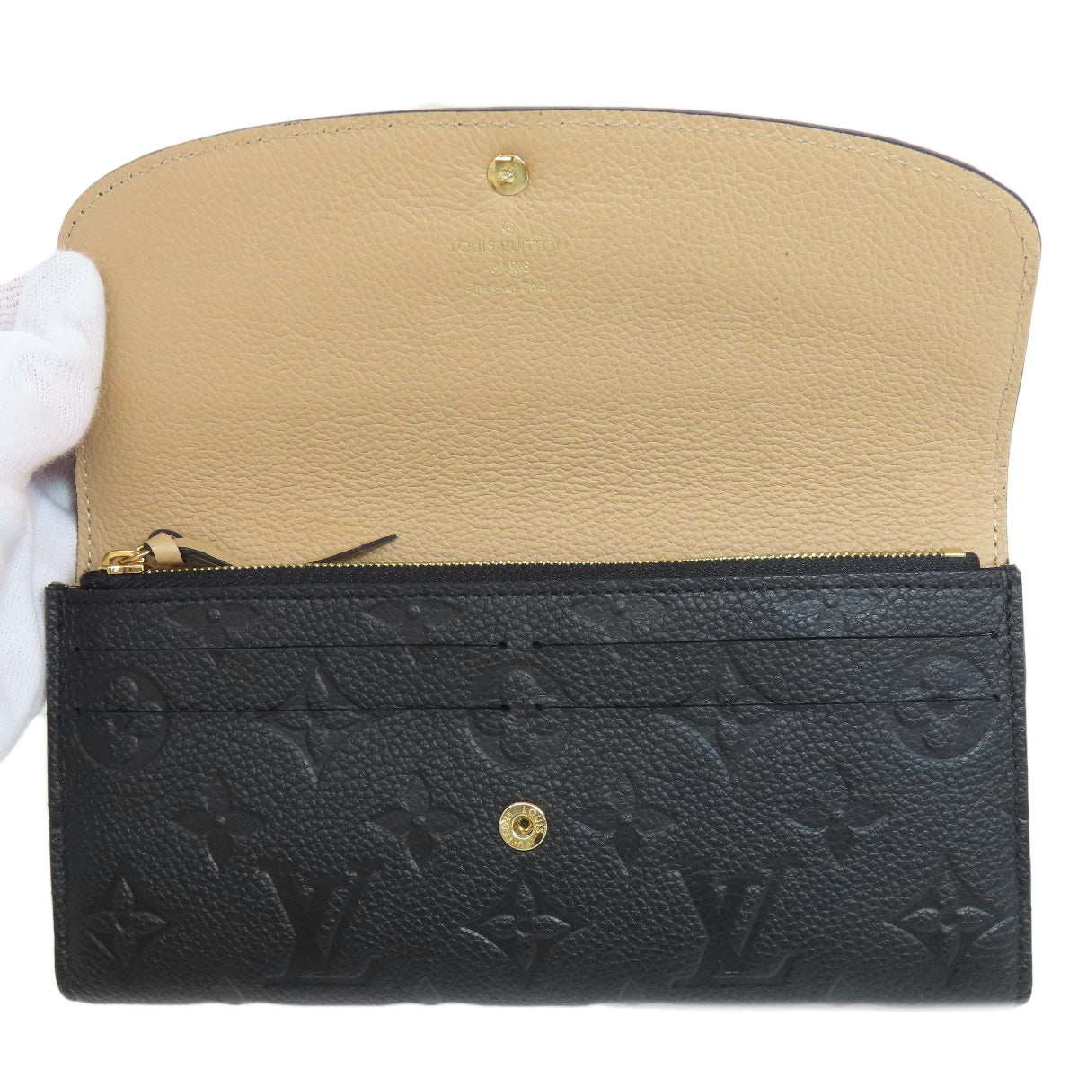 LOUIS VUITTON Bifold Wallet M62369 Ann Platt black Portefeuille Emily Women