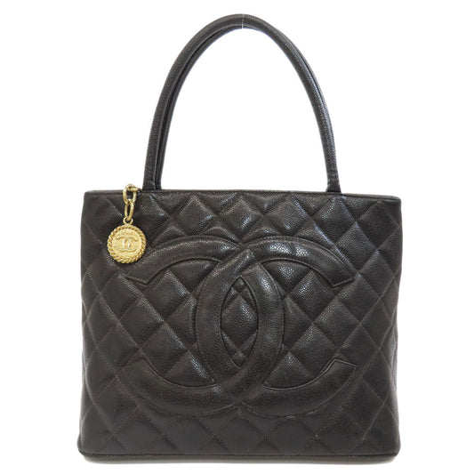 CHANEL Tote Bag Grained Calfskin Skin black Replica Tote Gold Metal